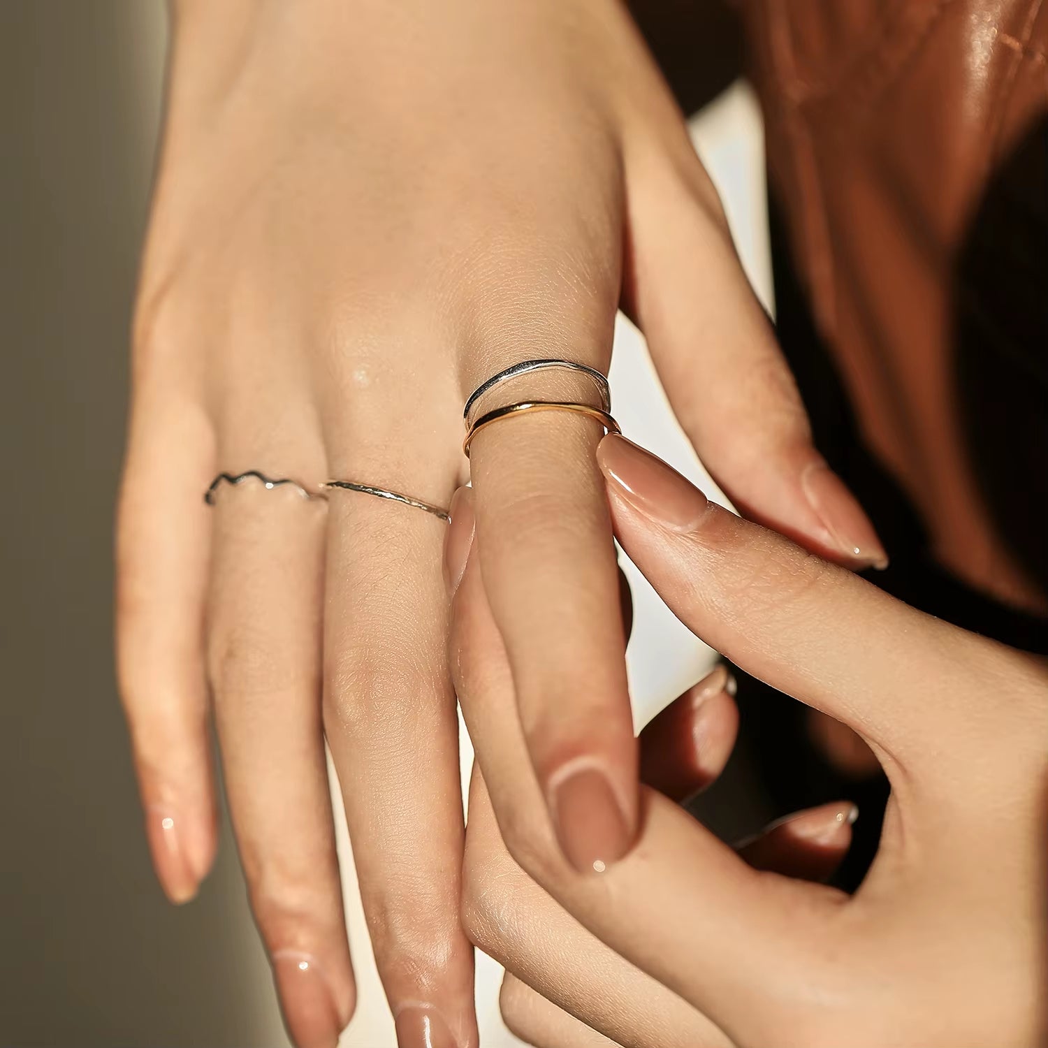 925 Sterling Silver Simple Fashion Stackable Ring Classic Wave Geometric Exquisite Finger Rings for Women Party Jewelry